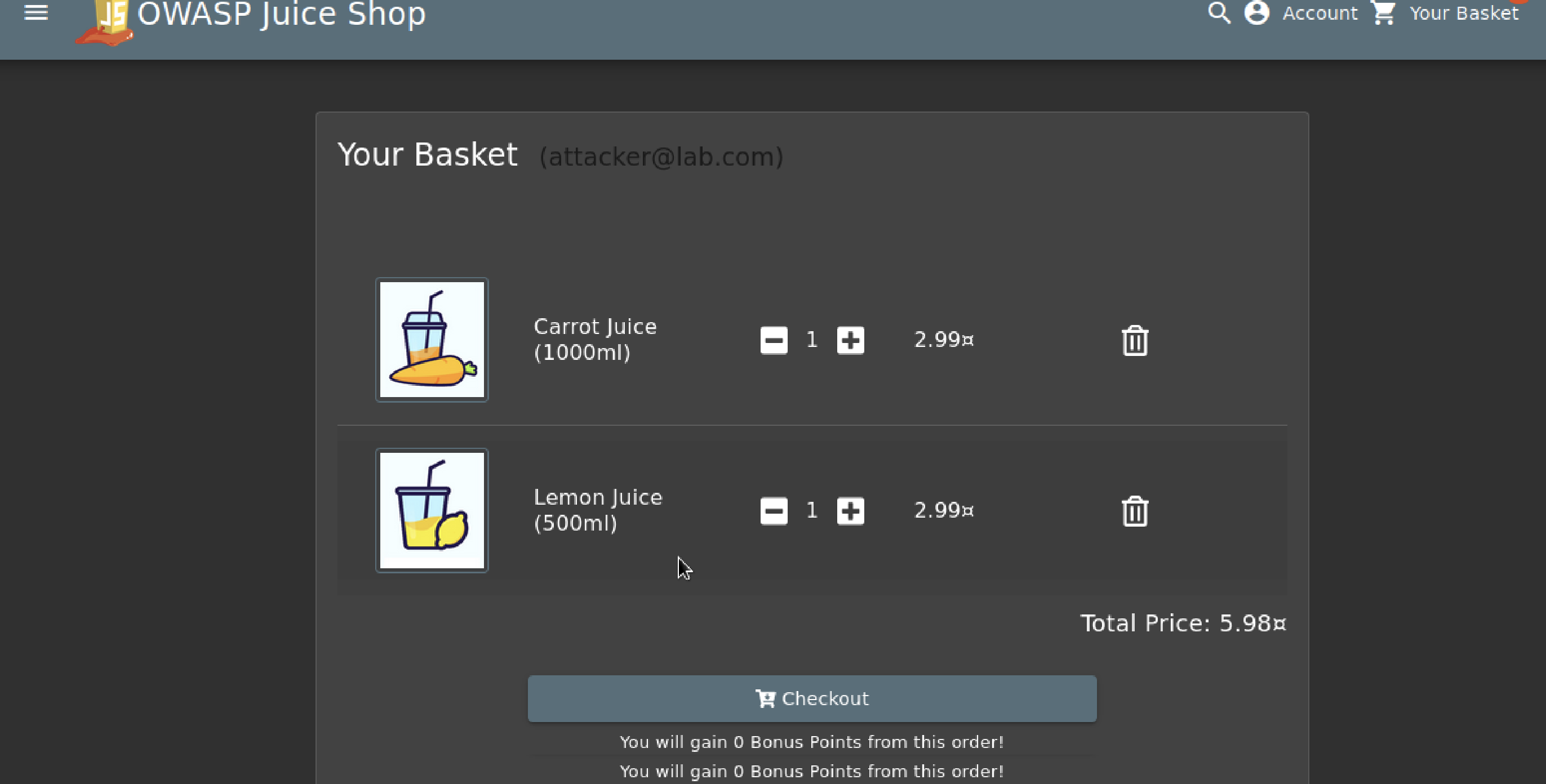 Attacker Cart