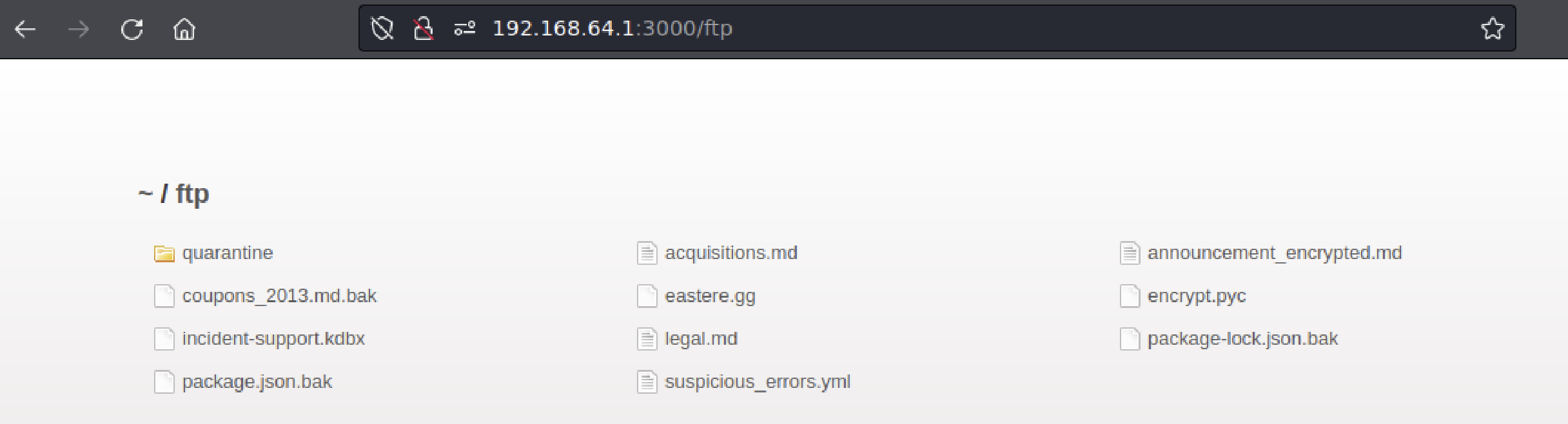 Exposed FTP Directory