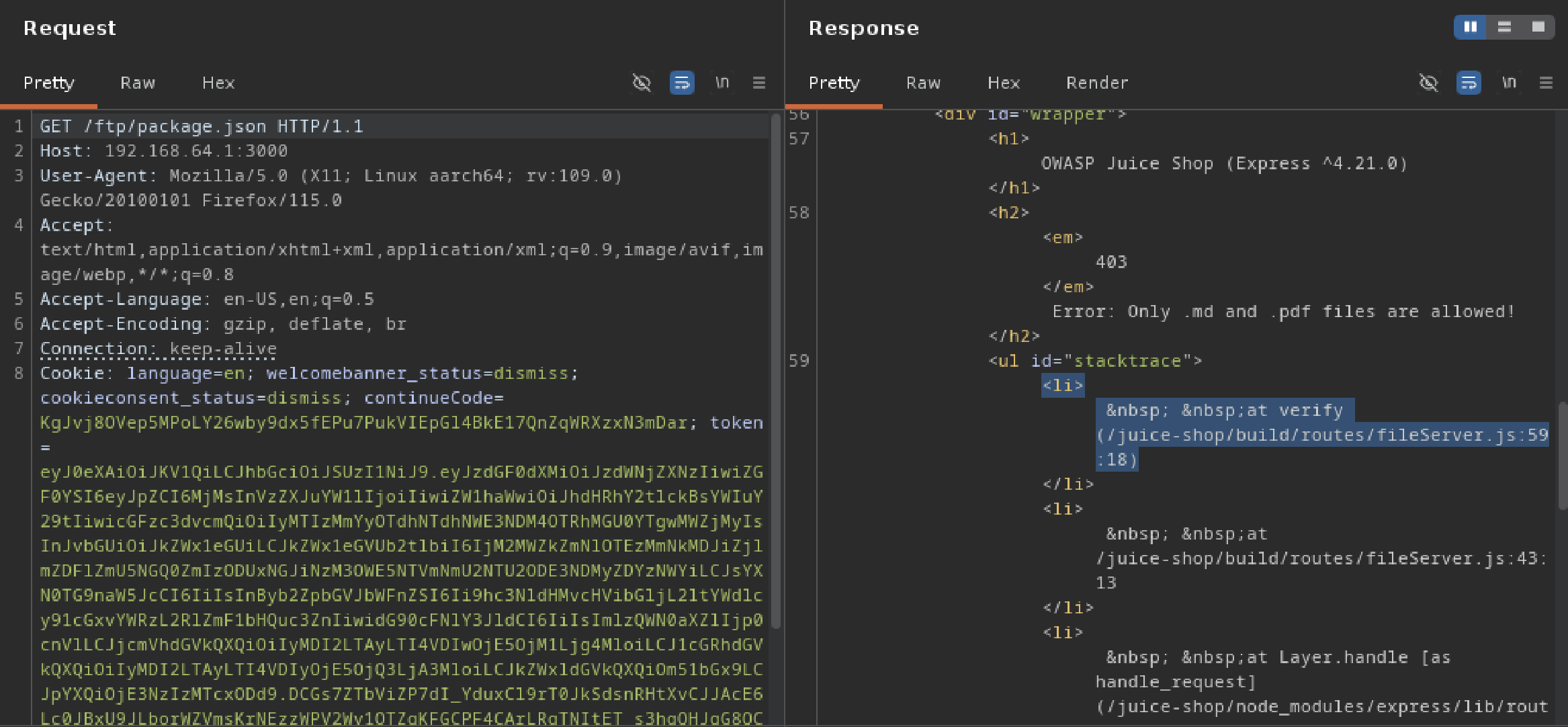 Stack Trace Disclosure
